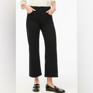 J. Crew Women's Cropped Wide-Leg Black Jean in All Day Stretch, Size 31